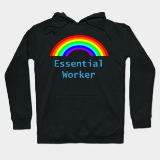 Rainbow for Essential Workers in Blue Hoodie